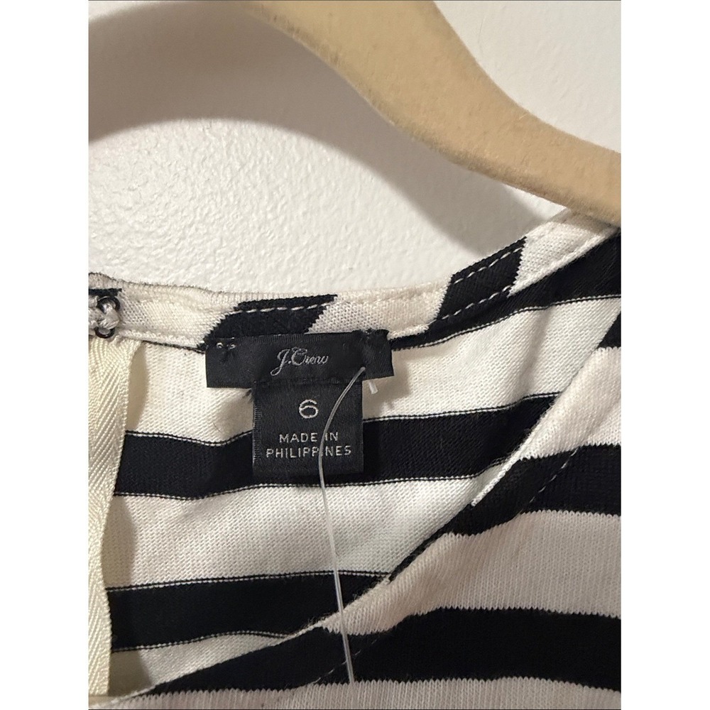 J. Crew Black and White Striped Long Sleeve Midi‎ Dress - Picture 2 of 7